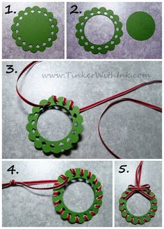 instructions to make a christmas wreath ornament