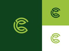 the letter e is made up of green and white letters, which appear to be intertwined