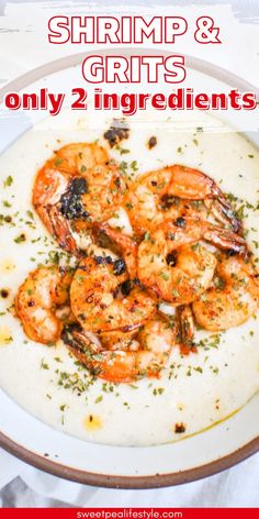 Quick and Easy Shrimp uses flavor packed shrimp that are coated in a Smokehouse Maple Seasoning, then pan-seared in butter. Spoon over creamy grits for a delicious dinner idea any night of the week! This simple and fast recipe is just what you need when the craving hits, but you don't want to go to all the trouble of traditional shrimp and grits. Enjoy this recipe on the weekend for brunch, or after church for Sunday Dinner! How To Cook Grits, Easy Shrimp Scampi, Creamy Grits, Shrimp Grits