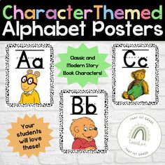 the alphabet posters for children's books