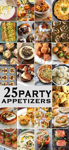 25 party appetizers that are ready to be eaten