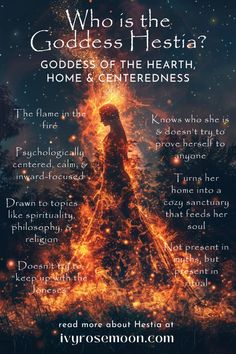 a poster with the words who is the goddess hesia? and an image of a woman