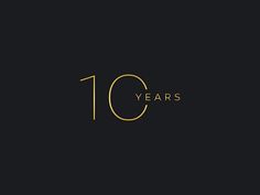 the 10th anniversary logo for 10 years, which is gold and black with a small circle on