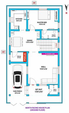 two bedroom house plan with floor plans and measurements