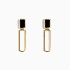 Effy 14K Yellow Gold Onyx Paperclip Drop Earrings Effy Jewelry, Gold Yellow, Paper Clip, Onyx, Yellow Gold, Drop Earrings, Yellow, Gold, Quick Saves