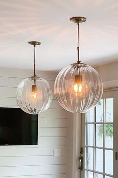 Paola Pendant Light these large globes are of the highest quality, resulting in intense colors and wonderful luminosity. Kitchen Light Fixtures, Kitchen 2024, Stunning Homes, Staircase Lighting, Fluted Glass, Living Room Den, Kitchen Light, Kitchen Lighting Fixtures, Kitchen Pendants