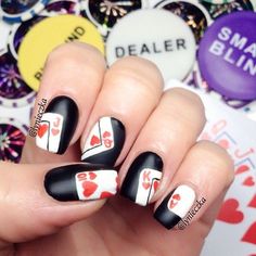 Poker Series 2 Poker Nails, Nails Games, Cards Nails, Nail Tet, Claws Nails, Gucci Nails, Feet Nail Design