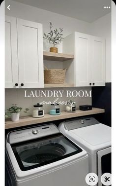 the laundry room is clean and ready to be used by someone in their home or business