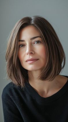 Mid Length Hairstyles Over 40: 27 Timeless and Trendy Ideas for Women | LooksNiceOnMe Collar Bone Hair, Hairstyles And Colors, Mid Length Hairstyles, Celebrities Hairstyles, Shoulder Length Bob Haircut, Haircuts For Medium Length Hair, Gorgeous Hair Color, Shirt Hair, Haircuts For Medium Hair