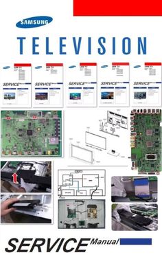 the service manual for samsung televisions and other electronic devices is shown in this image