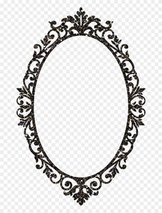 an oval frame with ornate designs on it