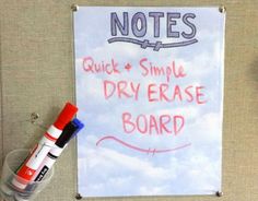 a dry erase board with writing on it