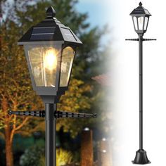 Standing at 67 inches tall and equipped with warm white filament LED bulbs, this solar lamp post light enhances flower gardens and is perfect for placement in backyards, driveways, sidewalks, patios, and doorways. QOLFER | QOLFER 67" Aluminium Solar Lamp Post Light, Outdoor Post Lights Waterproof in Black | 67" H X 7" W X 7" D | Wayfair Solar Lamp Post, Tall Lamp, Lamp Post Lights, Lantern Lamp, Solar Lamp, Outdoor Post Lights, Flower Gardens, Outdoor Lanterns, Post Lights