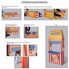 instructions for how to make an amusement ticket booth