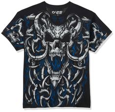 PRICES MAY VARY. Official Liquid Blue merchandise High quality screen-print All-over print Front and back print Printed in the USA Horror Clothes, Flame Skull, Blue Skull, Blue Skulls, Blue Flame, Skull Shirt, Skull T Shirt, T Shirt Image, Skull Shirts