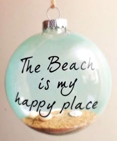 the beach is my happy place ornament