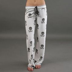 Low Waist Skull Print Sweats Skull Pajama Pants, Skull Pants, Low Waist Pants, Polyester Pants, Women Pants, Skull And Crossbones, Pants Casual