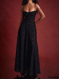 Olivia Mark - Lace Floral Patterned Sleeveless Dress with Embroidery, Elegant Evening Gown Md Dresses, Gaun Koktail, Prom Dress Inspo, Strappy Maxi Dress, Prom 2024, Prom Inspo, Floral Slip Dress, Evening Gowns Elegant, Prom Dress Inspiration