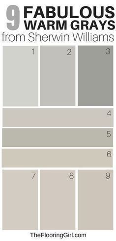 Gray Paint Colors Sherwin Williams, Warm Grey Paint Colors, Warm Gray Paint, Most Popular Paint Colors, Interior Paint Colors Schemes, Greige Paint Colors, Greige Paint, Popular Paint Colors, Grey Paint Colors