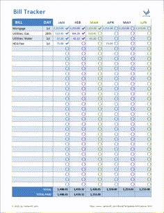 the bill tracker is shown in blue and white