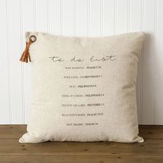 To Do List Pillow with Bible Verses for Each Encouraging Verses, Motivational Bible Verses, Uplifting Bible Verses, Stylish Throw Pillows, Wholesale Home Decor, Holiday Signs, Bee Art, Unique Pillows, Seasonal Gifts