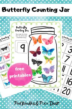 butterfly counting jar with free printables for kids