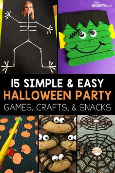 halloween party games, crafts and snacks for kids to play in the house or at home