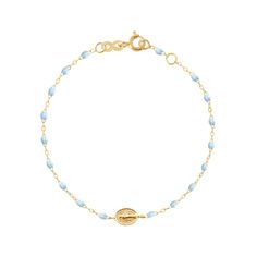 Gigi Clozeau - Madone Charm Classic Gigi Baby Blue bracelet, Yellow Gold, 6.7 Preppy Jewelry, Jewelry Accessories Ideas, Jewelry Lookbook, Ancient Symbols, Blue Jewelry, Cute Bracelets, Girly Jewelry, Sophisticated Design, Jewelry Inspo