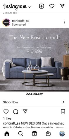 the new rose coutch sofa is on sale for $ 999 at costco