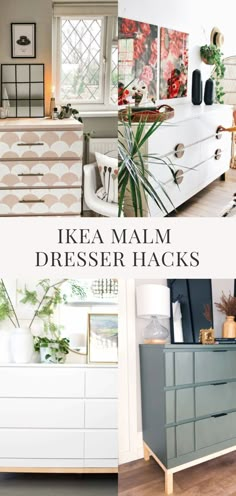 ikea malmi dresser hacks with text overlay