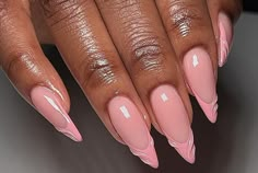 Pink Vacay Nails, Medium Natural Nails, Elegant Almond Nails, Colourful Nails, Acrylic Toes