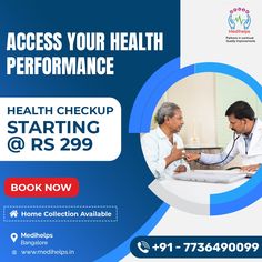 Recognise early signs of health problems and make it easier to manage them. Access your health performance today! Avail your complete health checkup with special offers. BOOK NOW Call / Whatsapp Us - +91 7736490099 #RegularHealthCheckup #RegularHealthMonitoring #Health #HealthCheckup #OnlineHealthCheckup #HomeCollection #SpecialOffers #OnlineHealthCheckup #FullbodyHealthCheckup #OnlineHealthcare #HomeSampleCollection #LabTest #HealthCheckup #Medihelps #MedihelpBangalore #OnlineReports Health Checkup, Banner Ideas, Hospital Design, Call Whatsapp, Health Problems, Home Collections, Special Offer, Benefits