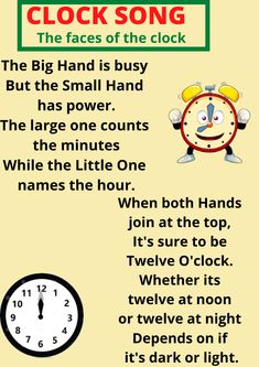 the clock song is in english and has an image of a cartoon character next to it