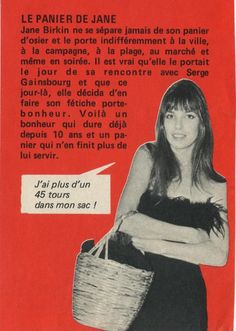 an advertisement for the french fashion house, le panier de janee with a woman holding a basket