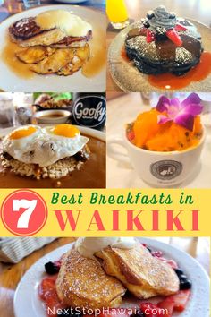 When it comes to breakfast Waikiki is Hawaii's foodie paradise. In fact, the Waikiki Beach area is home to an overwhelming number of terrific breakfast spots. From loco moco and acai bowls to souffle pancakes and cheesy omelets, here’s where to find the best breakfasts in Waikiki to kick off your day with aloha. Best Seafood In Oahu, Best Restaurants In Waikiki, Hawaii Breakfast, Oahu Food, Hawaiian Breakfast, Waikiki Restaurants, Honolulu Restaurants, Honolulu Vacation