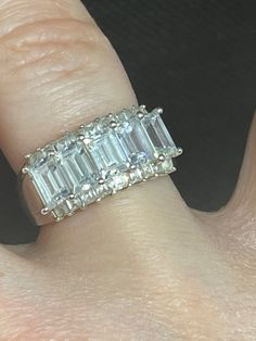 Silver and Cubic Zirconia Statement Ring Size N Hallmarked 925 and stamped DQ CZ Weight 5.7g Item#70 Silver Cubic Zirconia Emerald-cut Diamond Ring, Star-shaped Cubic Zirconia Ring Fine Jewelry, Silver Emerald-cut Cubic Zirconia Crystal Ring, Multi-stone Cubic Zirconia Crystal Ring, Prong-set Cubic Zirconia Crystal Ring, Beautiful Wedding Bands, Lovely Ring, Cluster Ring, Yellow Gold Rings