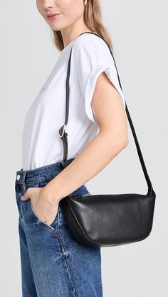 Madewell The Sling Crossbody Bag in Leather | Shopbop Sling Crossbody Bag, Madewell Bags, Classic Jacket, Cowhide Leather, Leather Crossbody Bag, Gq, Patch Pocket, Leather Crossbody, Bags Women