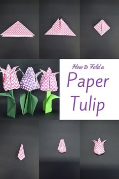 how to fold a paper tulip