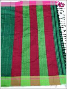 Patteda Anchu sarees are handwoven Handloom sarees from in and around the Villages of Gajendragarh,Karnataka. The saree is name after it’s border and checks pattern is also know as Dundina seraa, devaru seraa,laxmi seraa or pooja seraa. This Patteda Anchu saree is certified with a Handloom Mark and is perfect for the summer weather. It is lightweight for comfort and features a Green body with a Ganga Jamuna border in pink and Green . The modern yet elegant design makes any outing special and inc Green Tussar Silk Handloom Pre-draped Saree, Green Handloom Tussar Silk Pre-draped Saree, Green Tussar Silk Pre-draped Saree Handloom, Green Tussar Silk Pre-draped Saree With Handloom Details, Green Handloom Pre-draped Saree In Traditional Drape, Multicolor Handloom Cotton Silk Pre-draped Saree, Traditional Multicolor Handloom Pre-draped Saree, Green Handloom Cotton Silk Saree, Green Cotton Silk Handloom Saree