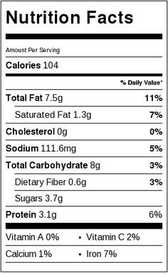 the nutrition label for an apple cider, which contains calories and fats