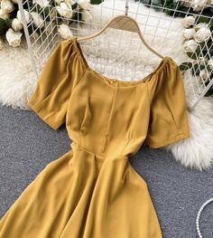 Cute A line short dress Fabric : blended Color: red, yellow, green, white Size: S, M, L S length 103 bust 82 waist 66 sleeve length 23 M length 104 bust 86 waist 70 sleeve length 24 L length 105 bust 80 waist 74 sleeve length 25 For more pictures of the dress, please contact us, thank you. A Line Short Dress, Short Dress Styles, A Line Shorts, Black Khakis, Khaki Color, Short Dress, Dress Fabric, Red Yellow, Pink Black