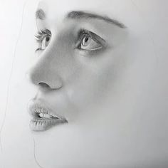 a pencil drawing of a woman's face