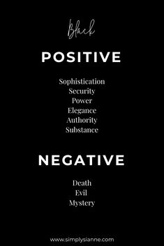 a black poster with the words negative and negative