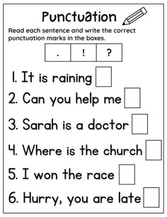 Punctuation Worksheets For Class 1, Exclamation Mark Worksheet, What Is This, Esl Reading Activities, Homeschool Worksheets, English Activities For Kids, Exclamation Mark