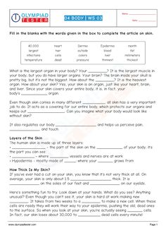 the worksheet for an exercise sheet with words and pictures on it, which are also