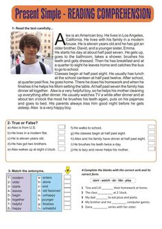 an american boy reading competition worksheet for grade 3 students with answers and text