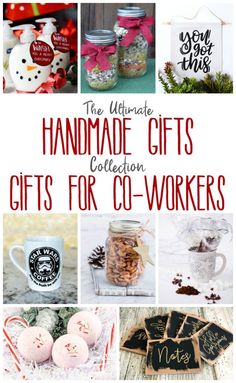 the ultimate handmade gifts collection for co - workers is featured in this postcard