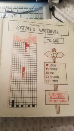 an open notebook with instructions on how to use the waterball crossword puzzles