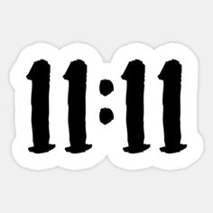 the number 11 sticker is shown in black on a white background, and it says 11