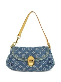 2005 pre-owned Monogram mini Pleaty Schultertasche Pochette Louis Vuitton, Denim Shoulder Bag, Denim Shoulder Bags, Dream Bags, Purse Brands, Mini Shoulder Bag, Coach Bag